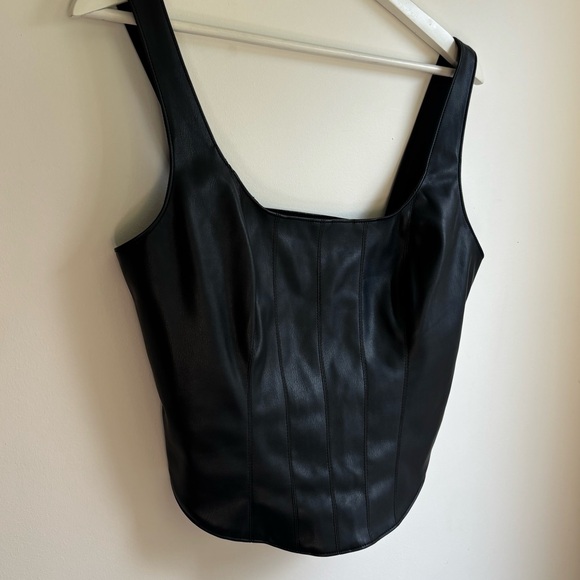 Abercrombie & Fitch Faux Leather Corset Tank Top - Picture 4 of 11